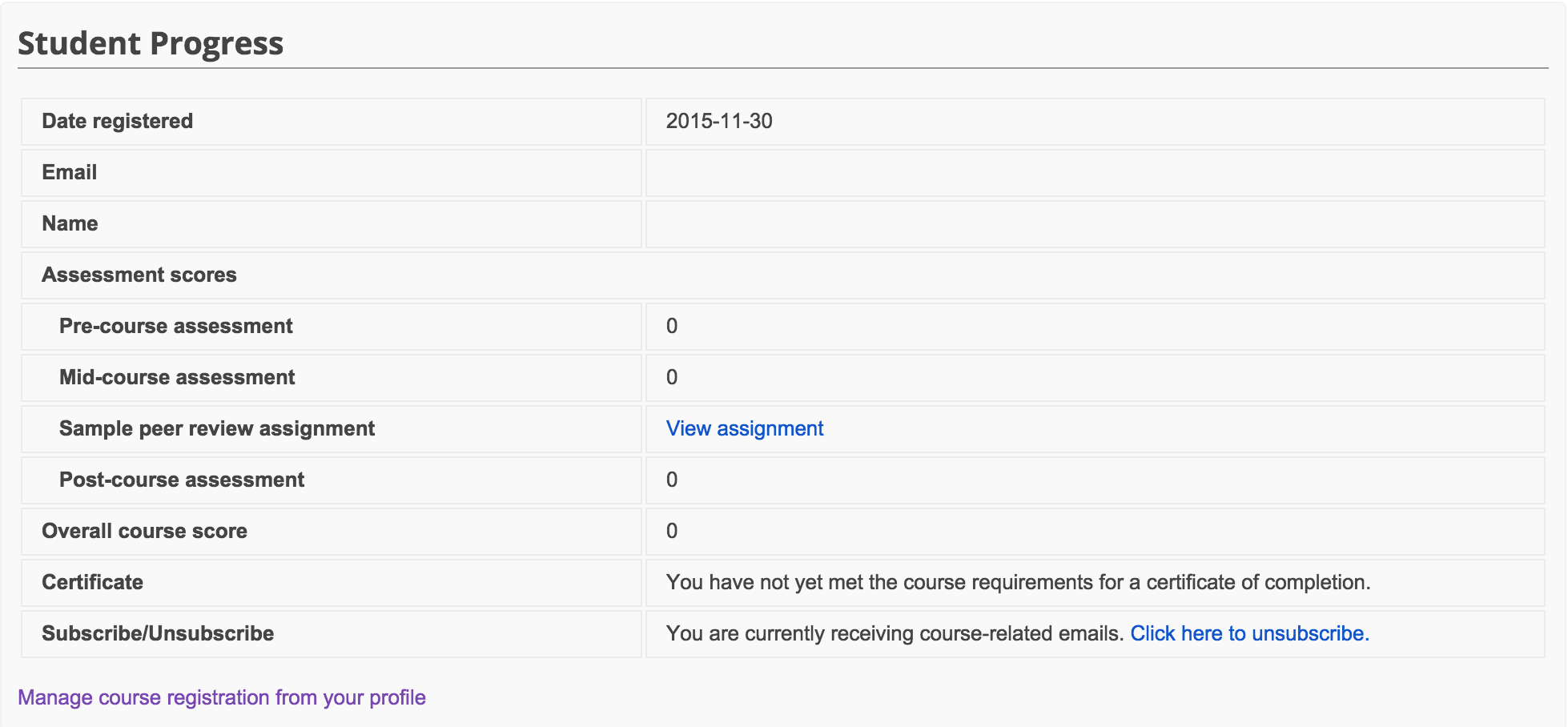 课程主页的内容 | CourseBuilder Document